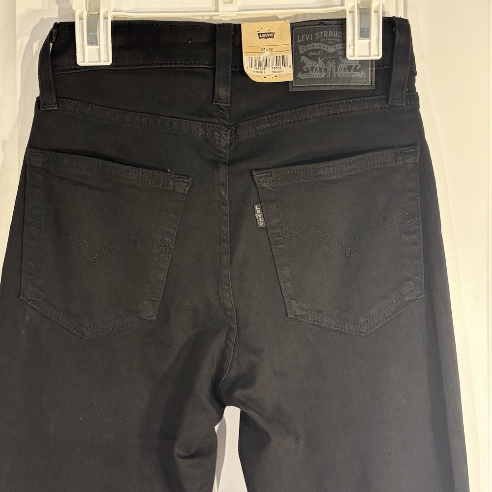 Levi's 725 High Rise Bootcut Jeans Womens 24X32 Black Stretch Denim - Picture 4 of 7